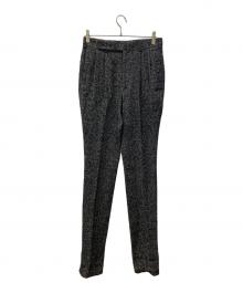 JOHN LAWRENCE SULLIVAN（ジョン ローレンス サリバン）の古着「タックパンツ」｜ブラック×アイボリー