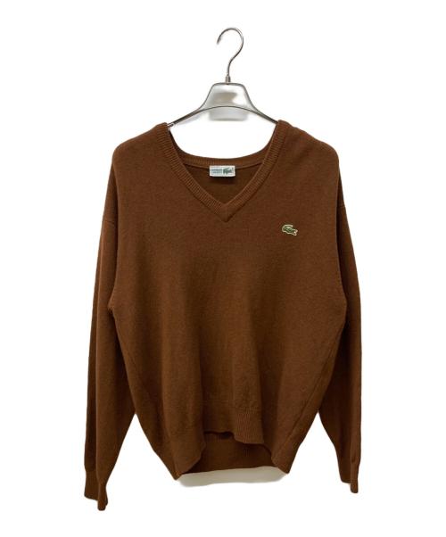 CHEMISE LACOSTE（シュミーズ ラコステ）CHEMISE LACOSTE (シュミーズ ラコステ) Vネックニット ブラウン サイズ:5の古着・服飾アイテム
