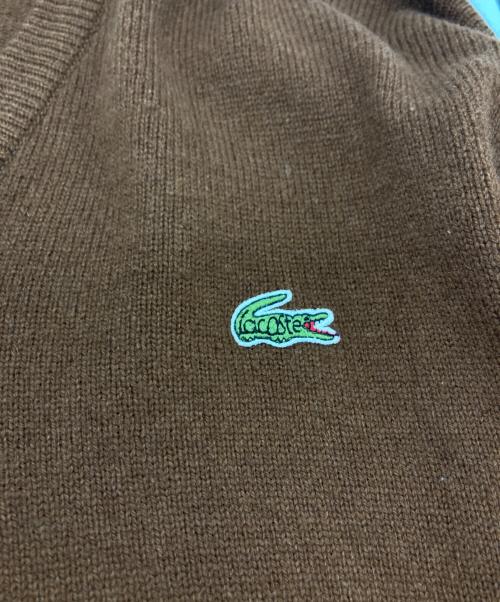 CHEMISE LACOSTE（シュミーズ ラコステ）CHEMISE LACOSTE (シュミーズ ラコステ) Vネックニット ブラウン サイズ:5の古着・服飾アイテム