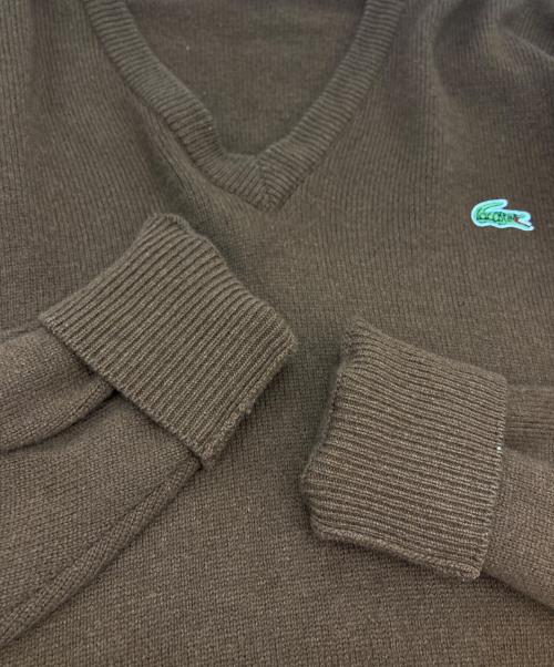 CHEMISE LACOSTE（シュミーズ ラコステ）CHEMISE LACOSTE (シュミーズ ラコステ) Vネックニット ブラウン サイズ:5の古着・服飾アイテム