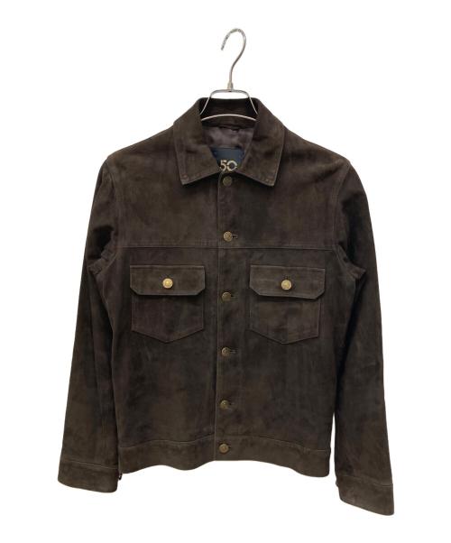 Cinquanta（チンクワンタ）Cinquanta (チンクワンタ) ゴートスウェードトラッカージャケット ブラウン サイズ:44の古着・服飾アイテム