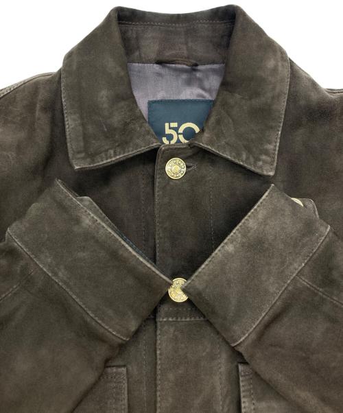 Cinquanta（チンクワンタ）Cinquanta (チンクワンタ) ゴートスウェードトラッカージャケット ブラウン サイズ:44の古着・服飾アイテム