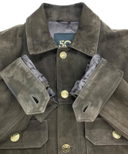 Cinquanta（チンクワンタ）Cinquanta (チンクワンタ) ゴートスウェードトラッカージャケット ブラウン サイズ:44の古着・服飾アイテム