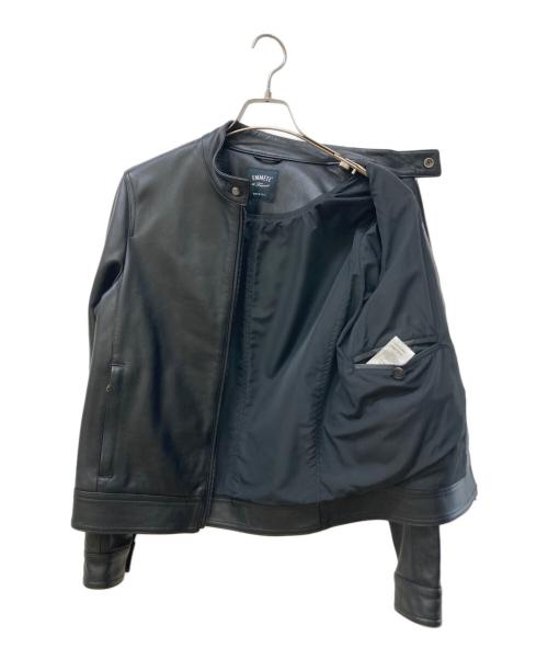 EMMETI（エンメティ）EMMETI (エンメティ) JURI/ラムスキンシングルライダースジャケット ブラック サイズ:46の古着・服飾アイテム