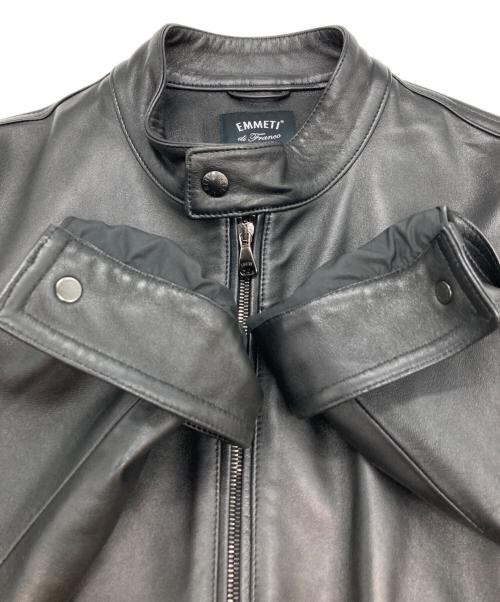 EMMETI（エンメティ）EMMETI (エンメティ) JURI/ラムスキンシングルライダースジャケット ブラック サイズ:46の古着・服飾アイテム