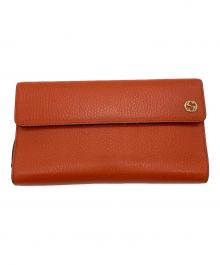 GUCCI（グッチ）の古着「インターロッキングG長財布」｜オレンジ