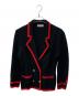 Yves Saint Laurent（イヴサンローラン）の古着「ニットダブルジャケット」｜ブラック×レッド
