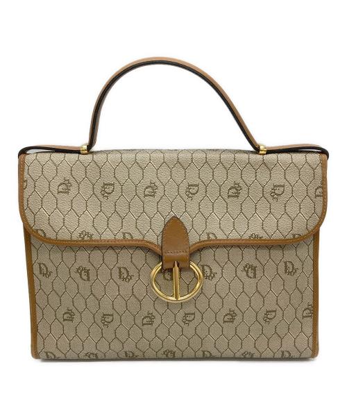 Christian Dior（クリスチャン ディオール）Christian Dior (クリスチャン ディオール) ハニカム柄ハンドバッグ ベージュ×ブラウンの古着・服飾アイテム