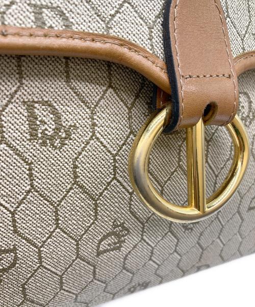 Christian Dior（クリスチャン ディオール）Christian Dior (クリスチャン ディオール) ハニカム柄ハンドバッグ ベージュ×ブラウンの古着・服飾アイテム