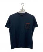 PRADAプラダ）の古着「ナイロン切替ポケットTシャツ」｜ネイビー