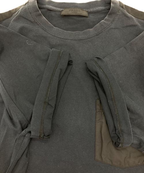 PRADA（プラダ）PRADA (プラダ) ナイロン切替ポケットTシャツ ネイビー サイズ:Sの古着・服飾アイテム