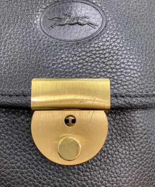 LONGCHAMP（ロンシャン）LONGCHAMP (ロンシャン) レザーハンドバッグ ブラックの古着・服飾アイテム