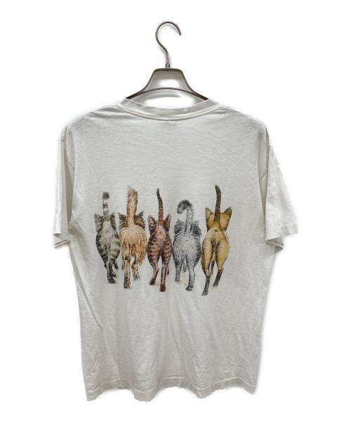 PRINTS OF TAILS（プリンツ・オブ・テイルズ）PRINTS OF TAILS (プリンツ・オブ・テイルズ) 90'sアニマルプリントTシャツ ホワイト サイズ:Lの古着・服飾アイテム