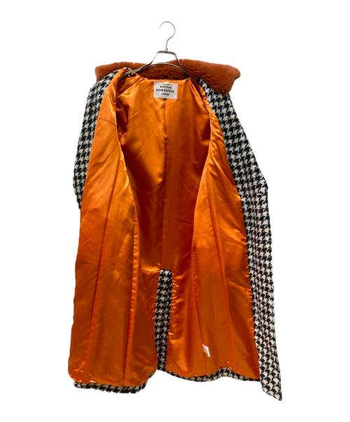 Regina Romantico（レジィーナロマンティコ）REGINA ROMANTICO (レジィーナロマンティコ) ハウンドトゥースエコファーコート オレンジ×ブラック×ホワイト サイズ:Ｓの古着・服飾アイテム