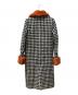 REGINA ROMANTICO (レジィーナロマンティコ) ハウンドトゥースエコファーコート オレンジ×ブラック×ホワイト サイズ:Ｓ：6000円