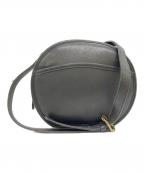 COACHコーチ）の古着「サークルレザーショルダーバッグ」｜ブラック