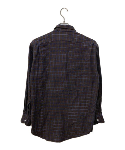 HERMES（エルメス）HERMES (エルメス) フランネルチェックシャツ ブラウン サイズ:15 3/4の古着・服飾アイテム