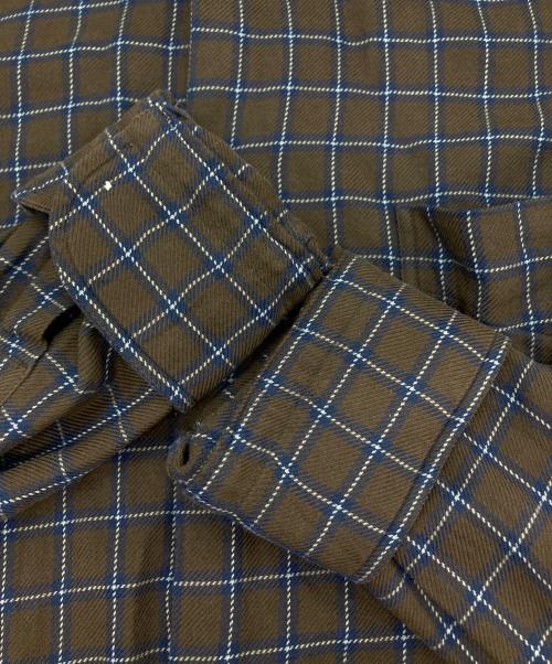 HERMES（エルメス）HERMES (エルメス) フランネルチェックシャツ ブラウン サイズ:15 3/4の古着・服飾アイテム