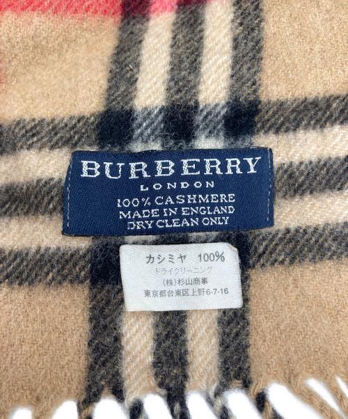 BURBERRY LONDON（バーバリーロンドン）BURBERRY LONDON (バーバリーロンドン) カシミヤマフラー ベージュ×ブラック サイズ:-の古着・服飾アイテム
