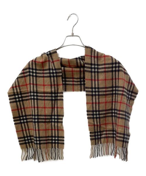 BURBERRY LONDON（バーバリーロンドン）BURBERRY LONDON (バーバリーロンドン) カシミヤマフラー ベージュ×ブラック サイズ:-の古着・服飾アイテム