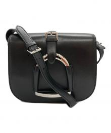 RALPH LAUREN（ラルフローレン）の古着「ウェリントン/レザーショルダーバッグ」｜ブラック