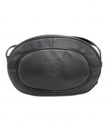 LOEWE（ロエベ）の古着「アナグラムオーバルレザーショルダーバッグ」｜ブラック