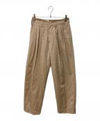 AURALEEオーラリー）の古着「SUPER FINE WOOL COTTON TWILL SLACKS/スラックス」｜ベージュ