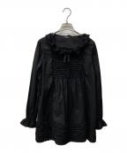 PINK HOUSEピンクハウス）の古着「フリルブラウス」｜ブラック