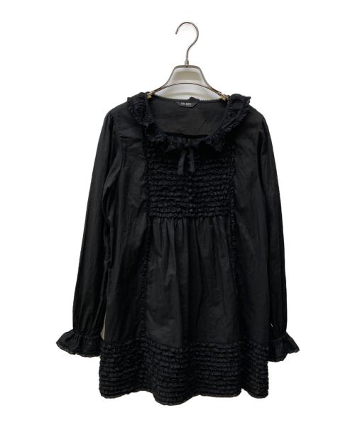 PINK HOUSE（ピンクハウス）PINK HOUSE (ピンクハウス) フリルブラウス ブラック サイズ:FREEの古着・服飾アイテム