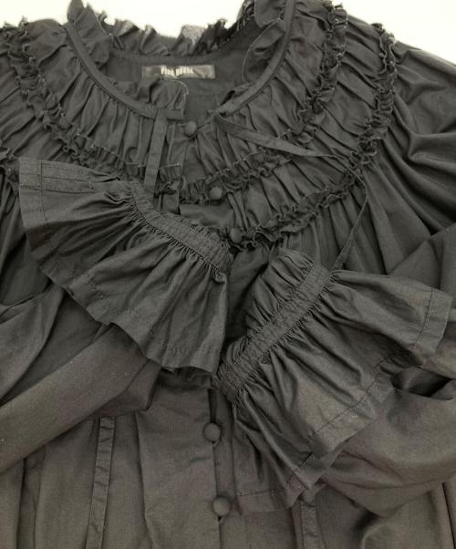 PINK HOUSE（ピンクハウス）PINK HOUSE (ピンクハウス) ローンフリルシャツワンピース ブラック サイズ:FREEの古着・服飾アイテム