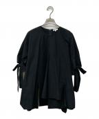 ENFOLDエンフォルド）の古着「SLIT RANDOM－HEM PULLOVER/ブラウス」｜ブラック