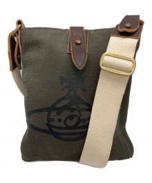 Vivienne Westwood（ヴィヴィアンウエストウッド）の古着「オーブプリントキャンバスショルダーバッグ」｜カーキ