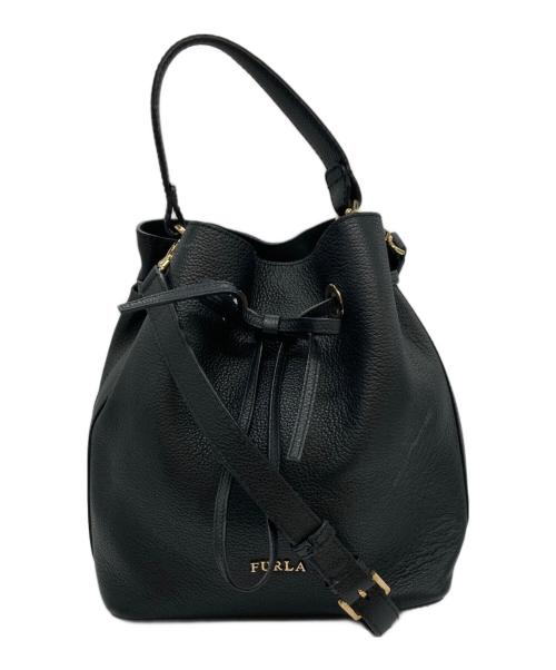 FURLA（フルラ）FURLA (フルラ) 巾着ハンドバッグ ブラックの古着・服飾アイテム