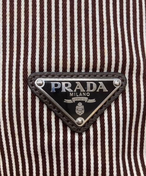 PRADA（プラダ）PRADA (プラダ) 2WAYストライプキャンバスバッグ ブラウン サイズ:-の古着・服飾アイテム