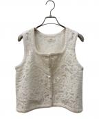 IENAイエナ）の古着「モールエンブロイダリーベスト」｜ホワイト