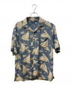 POLO RALPH LAURENポロ・ラルフローレン）の古着「CALDWELL/レーヨンアロハシャツ」｜ネイビー×オレンジ