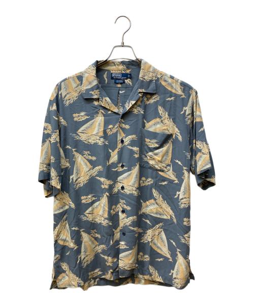 POLO RALPH LAUREN（ポロ・ラルフローレン）POLO RALPH LAUREN (ポロ・ラルフローレン) CALDWELL/レーヨンアロハシャツ ネイビー×オレンジ サイズ:Ｌの古着・服飾アイテム