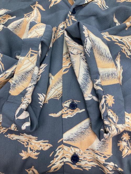 POLO RALPH LAUREN（ポロ・ラルフローレン）POLO RALPH LAUREN (ポロ・ラルフローレン) CALDWELL/レーヨンアロハシャツ ネイビー×オレンジ サイズ:Ｌの古着・服飾アイテム