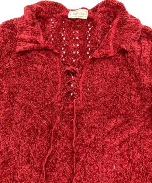 hysterics（ヒステリックス）hysterics (ヒステリックス) レースアップニット レッド サイズ:FREEの古着・服飾アイテム