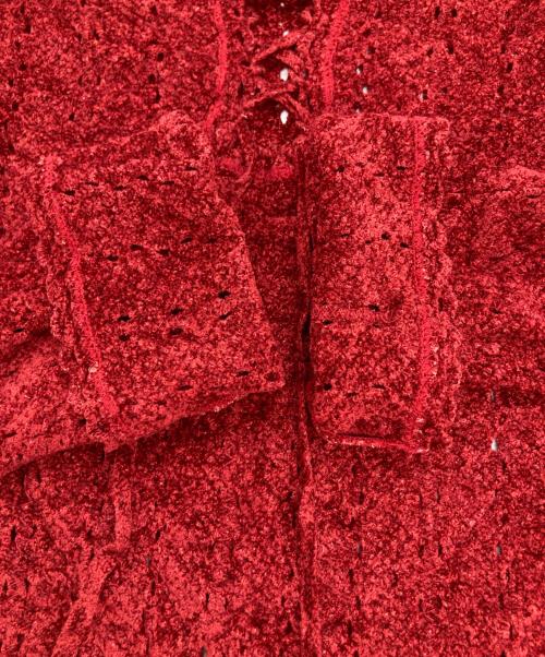 hysterics（ヒステリックス）hysterics (ヒステリックス) レースアップニット レッド サイズ:FREEの古着・服飾アイテム