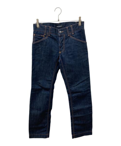 DOLCE & GABBANA（ドルチェ＆ガッバーナ）DOLCE & GABBANA (ドルチェ＆ガッバーナ) バッグ刺繍リジッドデニムパンツ インディゴ サイズ:44の古着・服飾アイテム