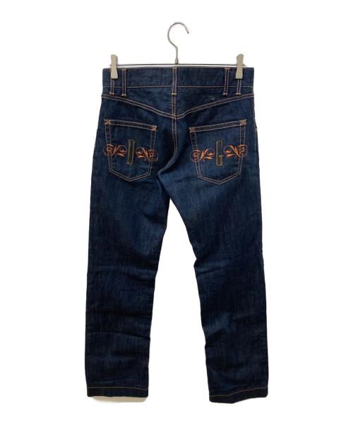 DOLCE & GABBANA（ドルチェ＆ガッバーナ）DOLCE & GABBANA (ドルチェ＆ガッバーナ) バッグ刺繍リジッドデニムパンツ インディゴ サイズ:44の古着・服飾アイテム