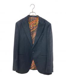 ETRO（エトロ）の古着「ペイズリーライニングラメテーラードジャケット」｜ブラック