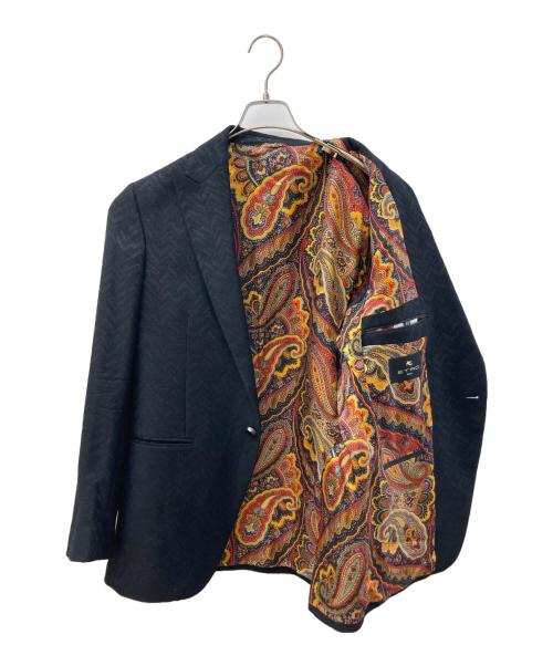ETRO（エトロ）ETRO (エトロ) ペイズリーライニングラメテーラードジャケット ブラック サイズ:48の古着・服飾アイテム