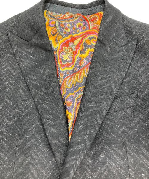 ETRO（エトロ）ETRO (エトロ) ペイズリーライニングラメテーラードジャケット ブラック サイズ:48の古着・服飾アイテム