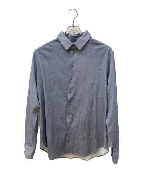 GIORGIO ARMANI（ジョルジョアルマーニ）GIORGIO ARMANI (ジョルジョアルマーニ) ヘリンボーン織シャツ ネイビー サイズ:44 180/12Aの古着・服飾アイテム