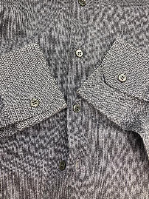 GIORGIO ARMANI（ジョルジョアルマーニ）GIORGIO ARMANI (ジョルジョアルマーニ) ヘリンボーン織シャツ ネイビー サイズ:44 180/12Aの古着・服飾アイテム