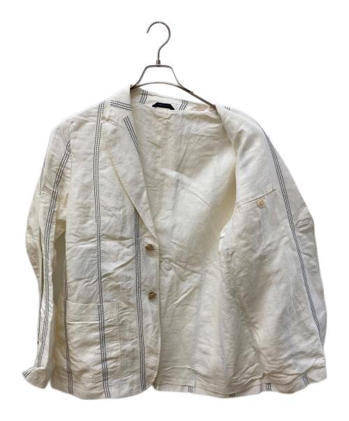 GIORGIO ARMANI（ジョルジョアルマーニ）GIORGIO ARMANI (ジョルジョアルマーニ) リネンテーラードジャケット ホワイト サイズ:50の古着・服飾アイテム