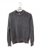 stussyステューシー）の古着「PIGMENT DYED LOOSE GAUGE SWEATER/ローゲージニット」｜ブラック