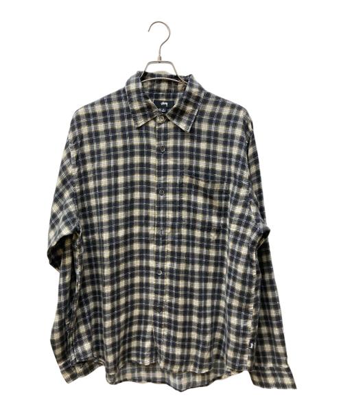 stussy（ステューシー）stussy (ステューシー) MATTHEW SHIRT PRINTED PLAID/チェックシャツ ブラック×イエロー サイズ:Lの古着・服飾アイテム